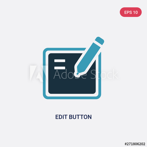 500x500 Two Color Edit Button Vector Icon From User Interface Concept