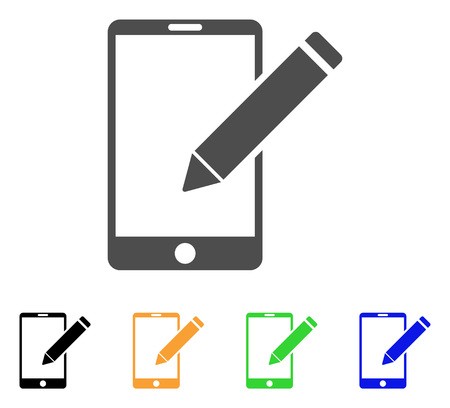 450x408 Smartphone Edit Pencil Icon Vector Illustration Style Is A Flat