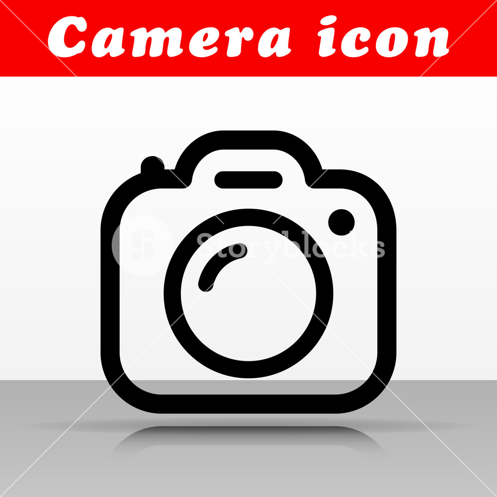 1000x1000 Illustration Of Black Camera Vector Icon Design Royalty Free Stock