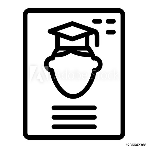 500x500 Folder With A Student Line Icon Graduate Vector Illustration