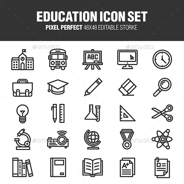 590x590 Education Icon Set