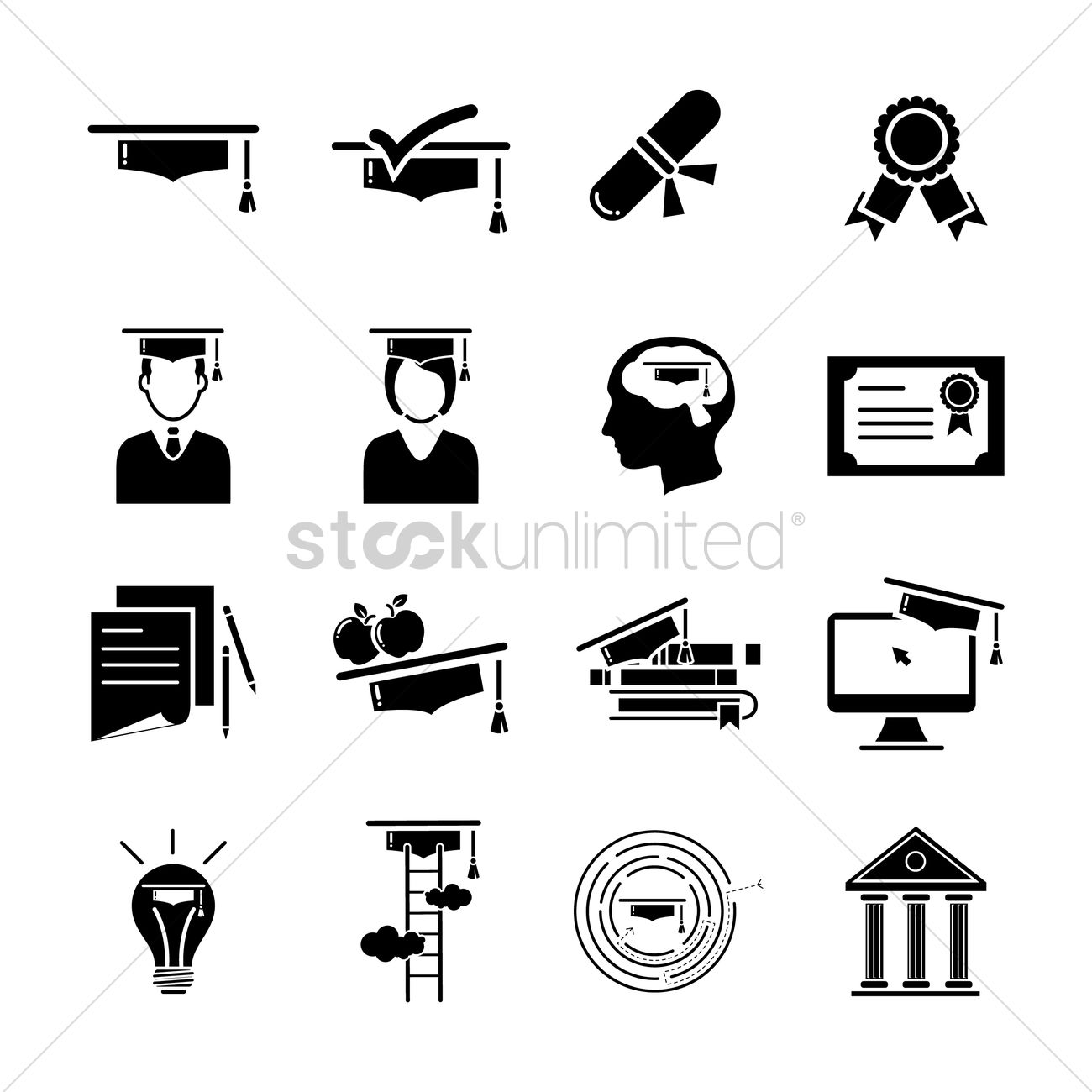1300x1300 Education Icon Set Vector Image