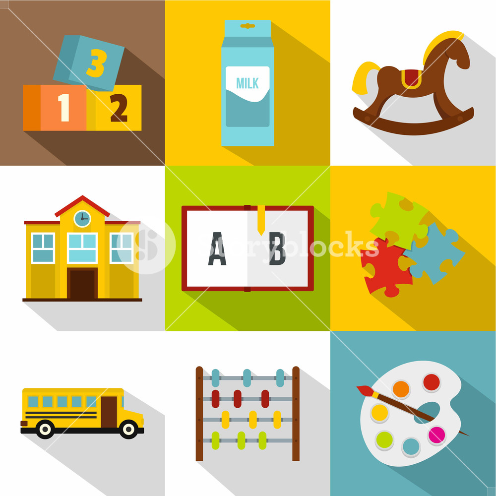 1000x1000 School And Education Icon Set Flat Style Set Of School