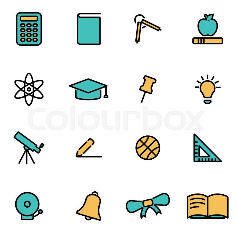 800x800 Trendy Flat Line Icon Pack For Stock Vector Colourbox