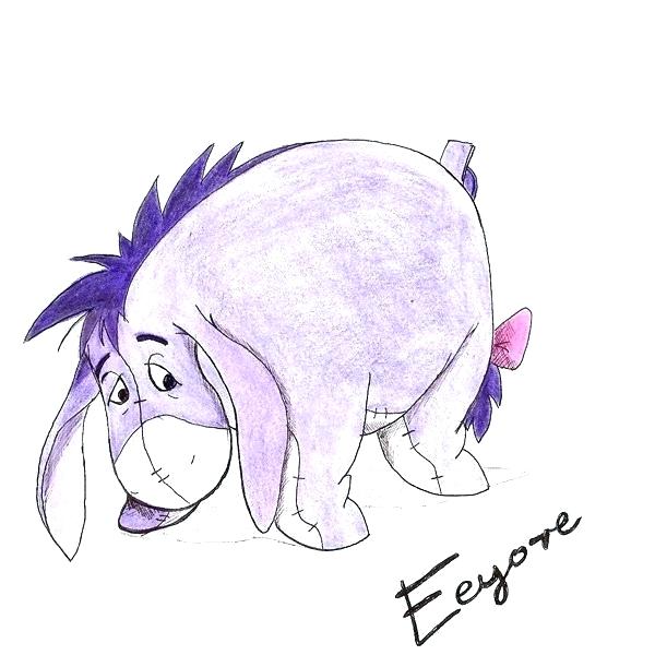 600x611 Drawings Of Eeyore Nas