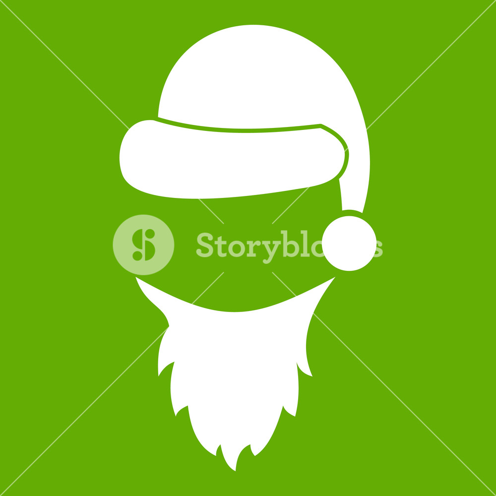 1000x1000 Cap With Pompon Of Santa Claus And Beard Icon White Isolated