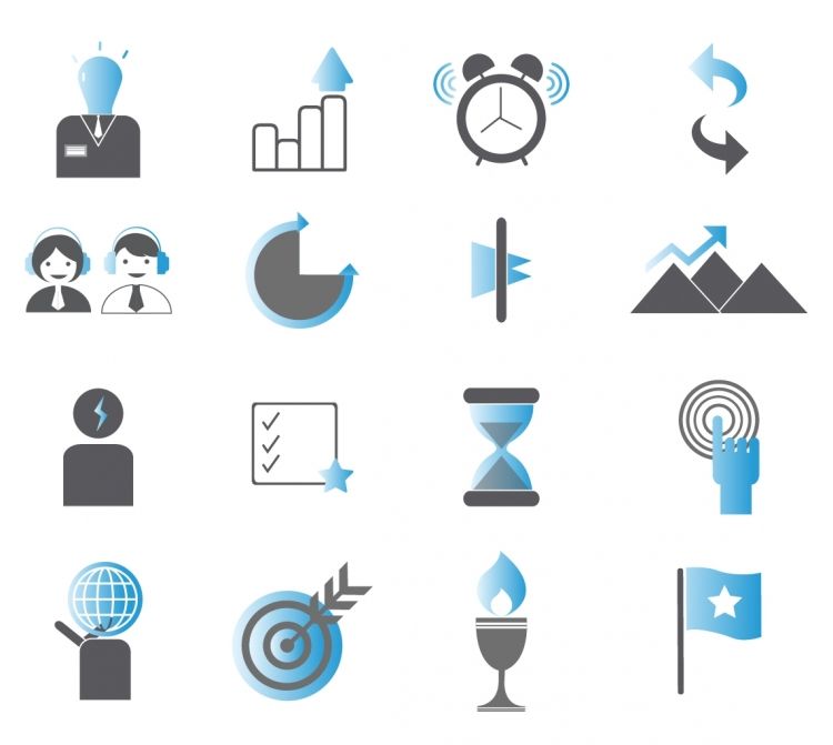 750x671 Icon Free Vector Vector Icon Productive And Efficiency Icon Set