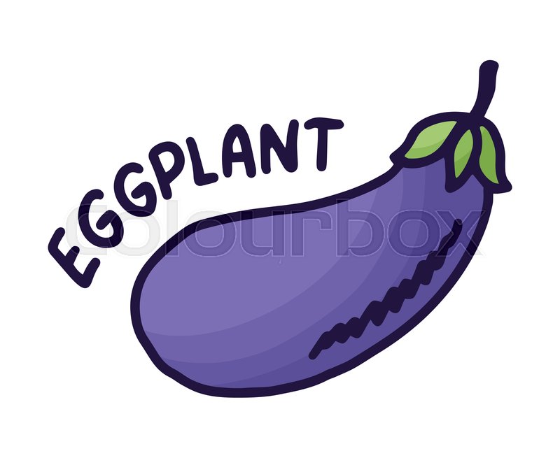 800x655 Hand Drawn Eggplant Icon Badge Stock Vector Colourbox