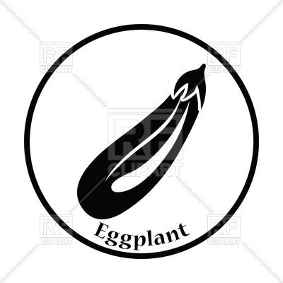 400x400 Thin Circle Design Of Eggplant Icon Vector Image Of Food