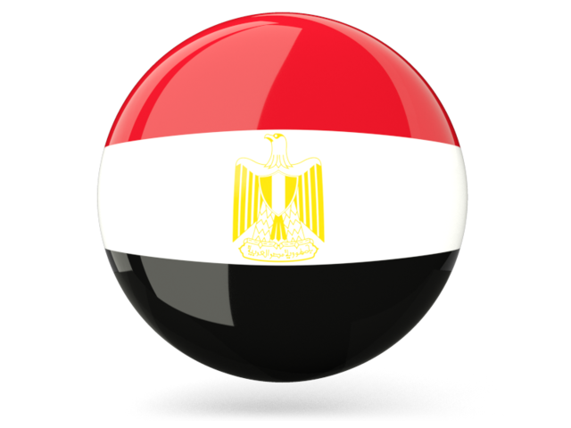 640x480 Glossy Round Icon Illustration Of Flag Of Egypt