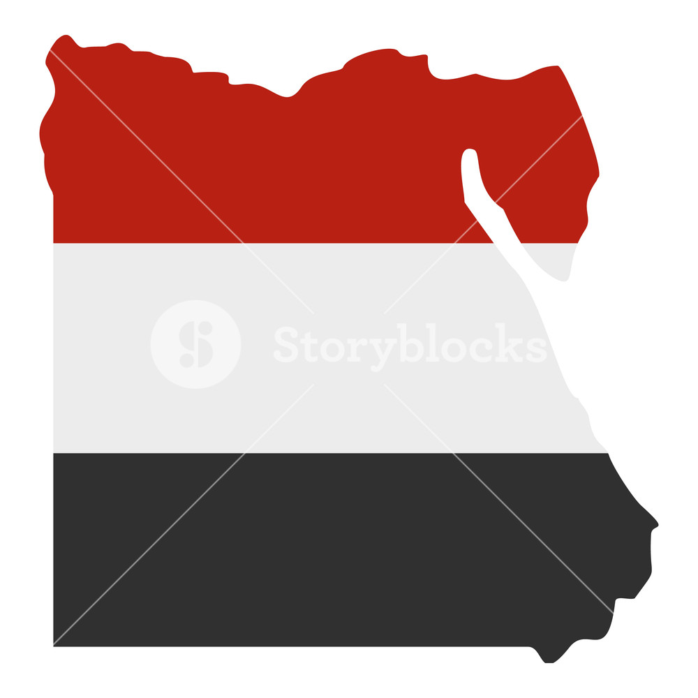 1000x1000 Map Of Egypt In Egyptian Flag Colors Icon Flat Isolated On White