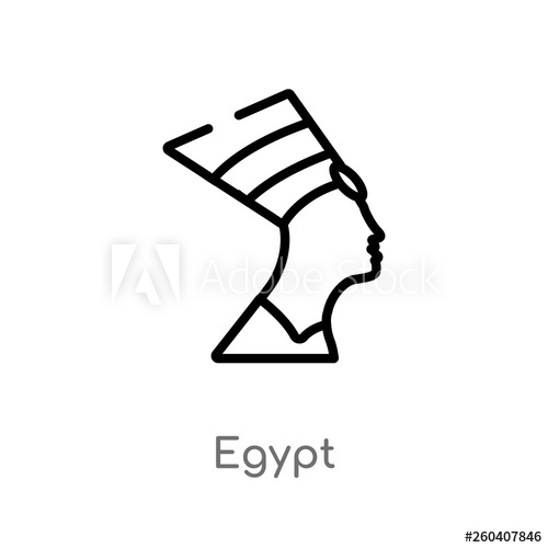 500x500 Outline Egypt Vector Icon Isolated Black Simple Line Element