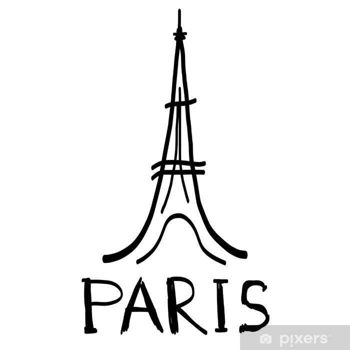700x700 Eiffel Tower Icon In Sketch Style Wall Mural