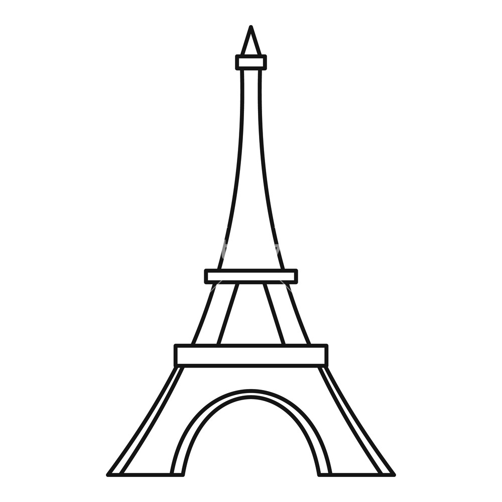 1000x1000 Eiffel Tower Icon Outline Illustration Of Eiffel Tower Vector