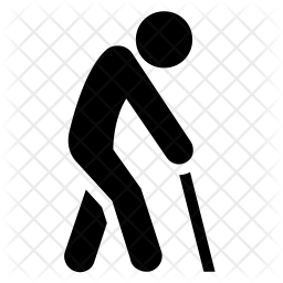 256x256 Elderly Icon Of Glyph Style