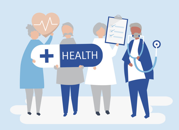 626x455 Elderly People Holding Health Icons Stock Images