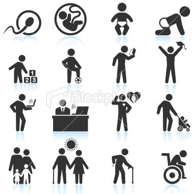 380x380 Man's Life From Childhood To Adult And Elderly Icon Set Credit