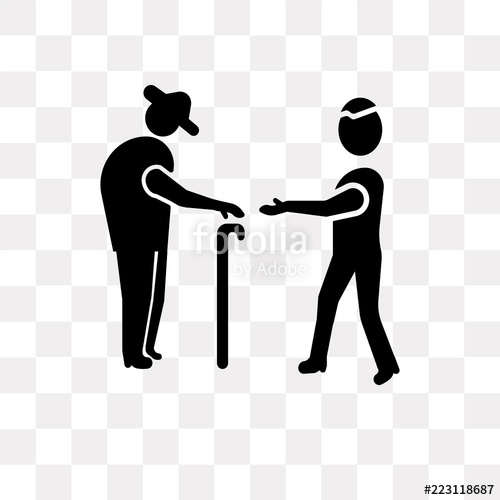 500x500 Help The Elderly Icon On Transparent Background Modern Icons