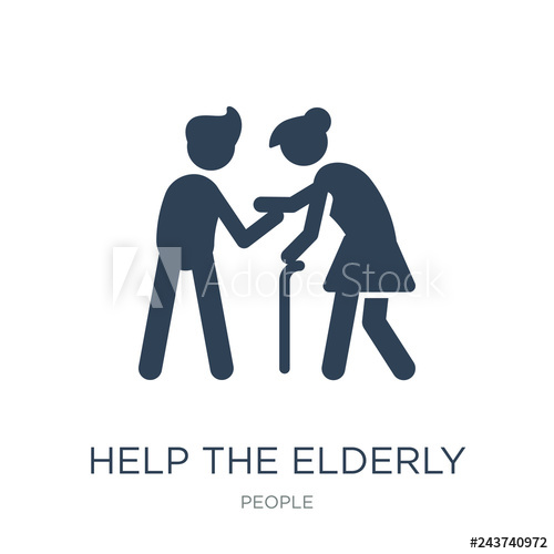 500x500 Help The Elderly Icon Vector On White Background, Help The Elder