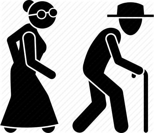 512x445 Elderly, Man, Old, Peoples, Senior Citizen, Walking, Woman Icon