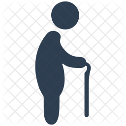 256x256 Elderly Icon Of Flat Style