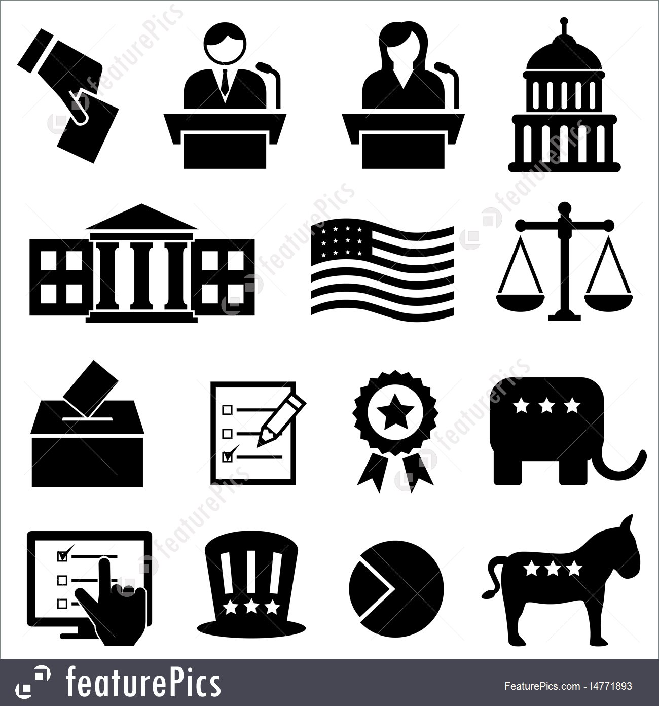 1300x1392 Election And Voting Icons Stock Illustration