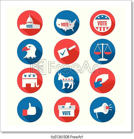 561x581 Free Art Print Of Usa Presidential Election Icons A Vector Usa