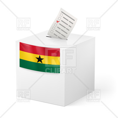 400x400 Ghana Election Icon Ballot Box With Voting Paper Vector Image