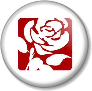 300x299 Labour Rose Pin Button Badge General Election Political