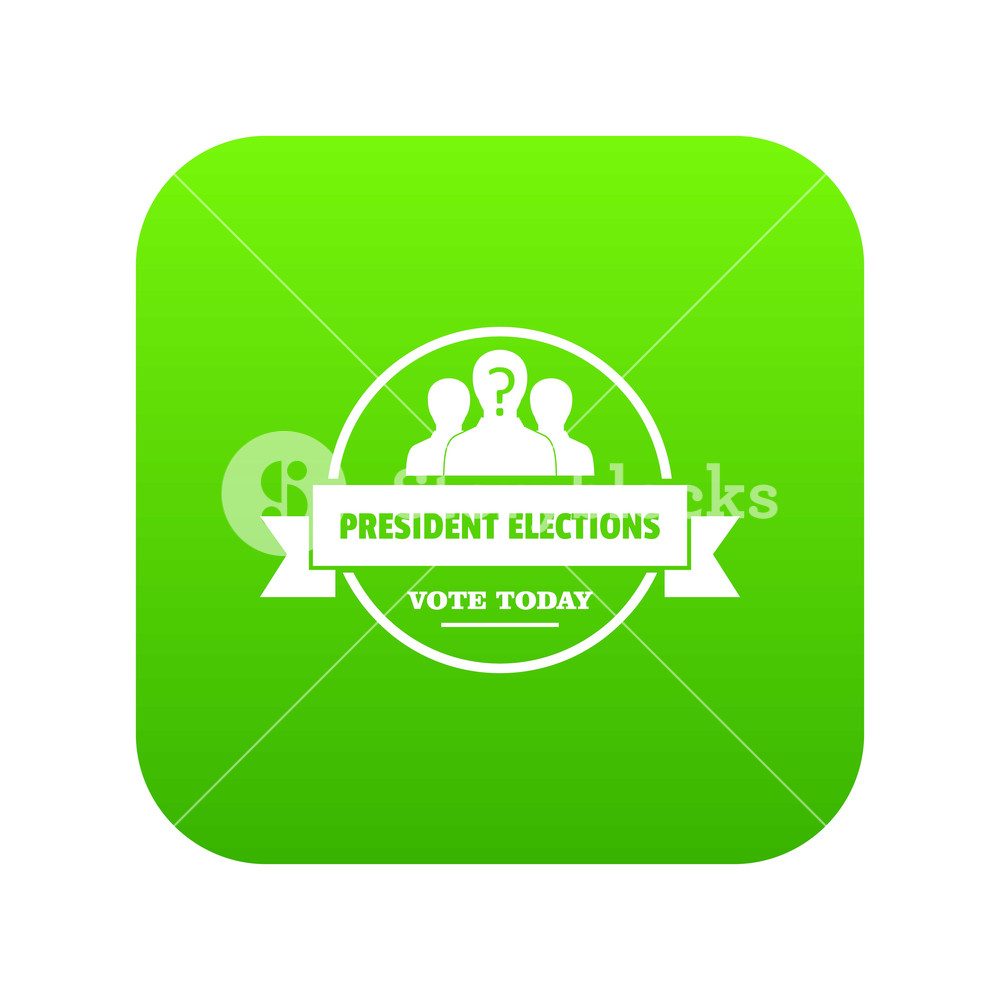 1000x1000 President Election Icon Green Vector Isolated On White Background