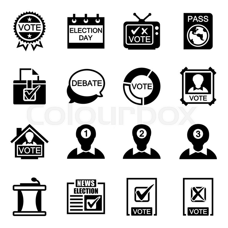 800x800 Vector Election Icon Set On White Stock Vector Colourbox