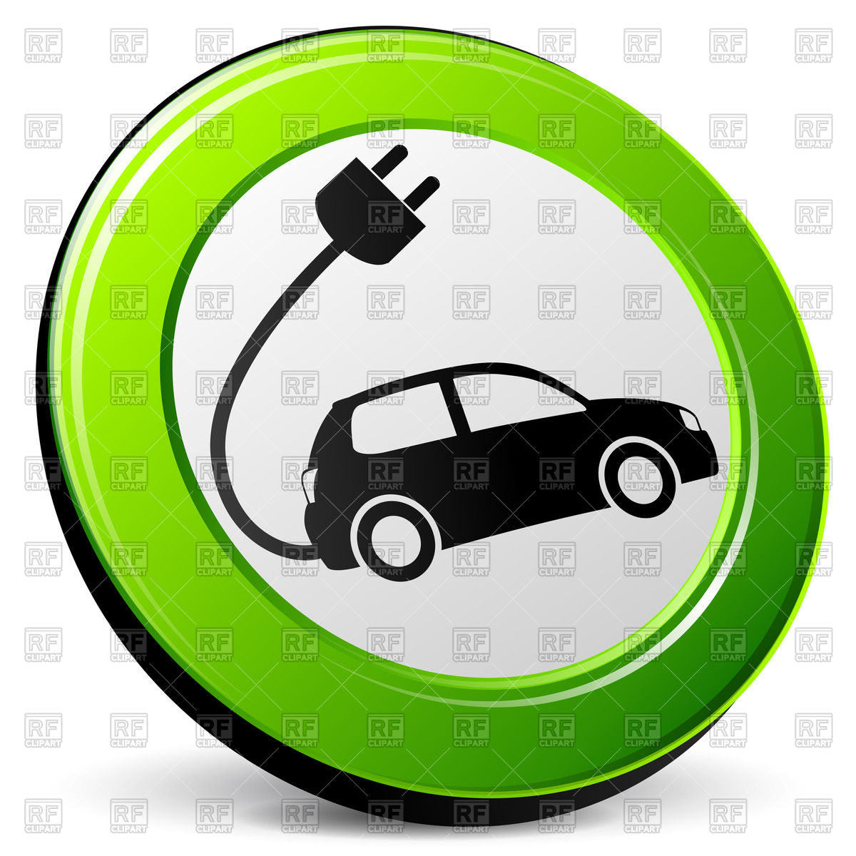 Green Sign With Silhouette Of Electric Car With Plug Icon Vector 1200x1200 Green Sign With Silhouette Of Electric Car With Plug Icon Vector