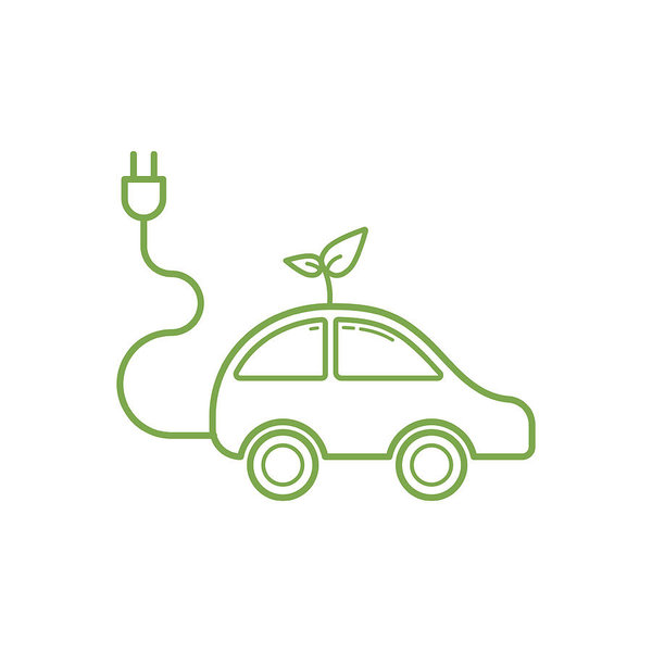Outline Of Electric Car Icon On White Background, Ecology 600x600 Outline Of Electric Car Icon On White Background, Ecology