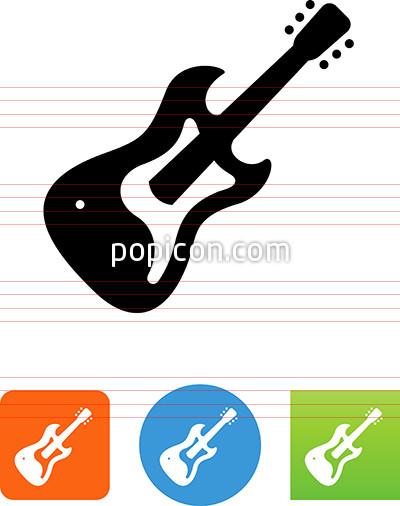 Vector Electric Guitar Icon 400x506 Vector Electric Guitar Icon