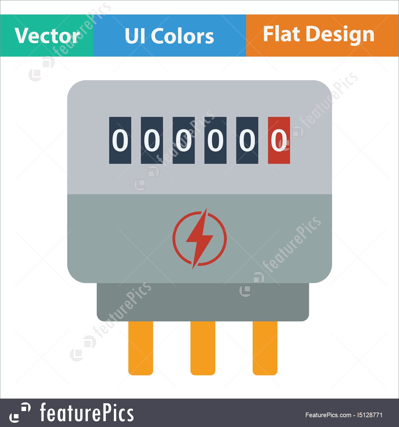 1300x1392 Electric Meter Icon Stock Illustration