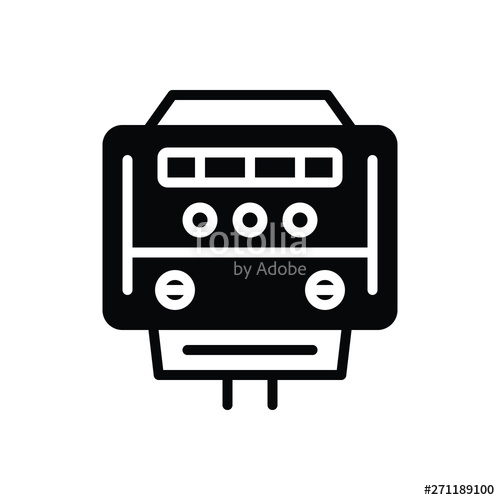 500x500 Black Solid Icon For Electric Meter Stock Image And Royalty Free