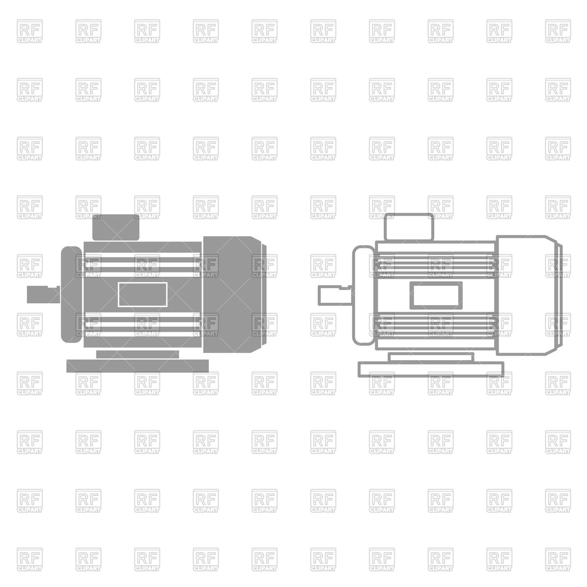 1200x1200 Electric Motor Grey Icon Vector Image Of Industrial Tools