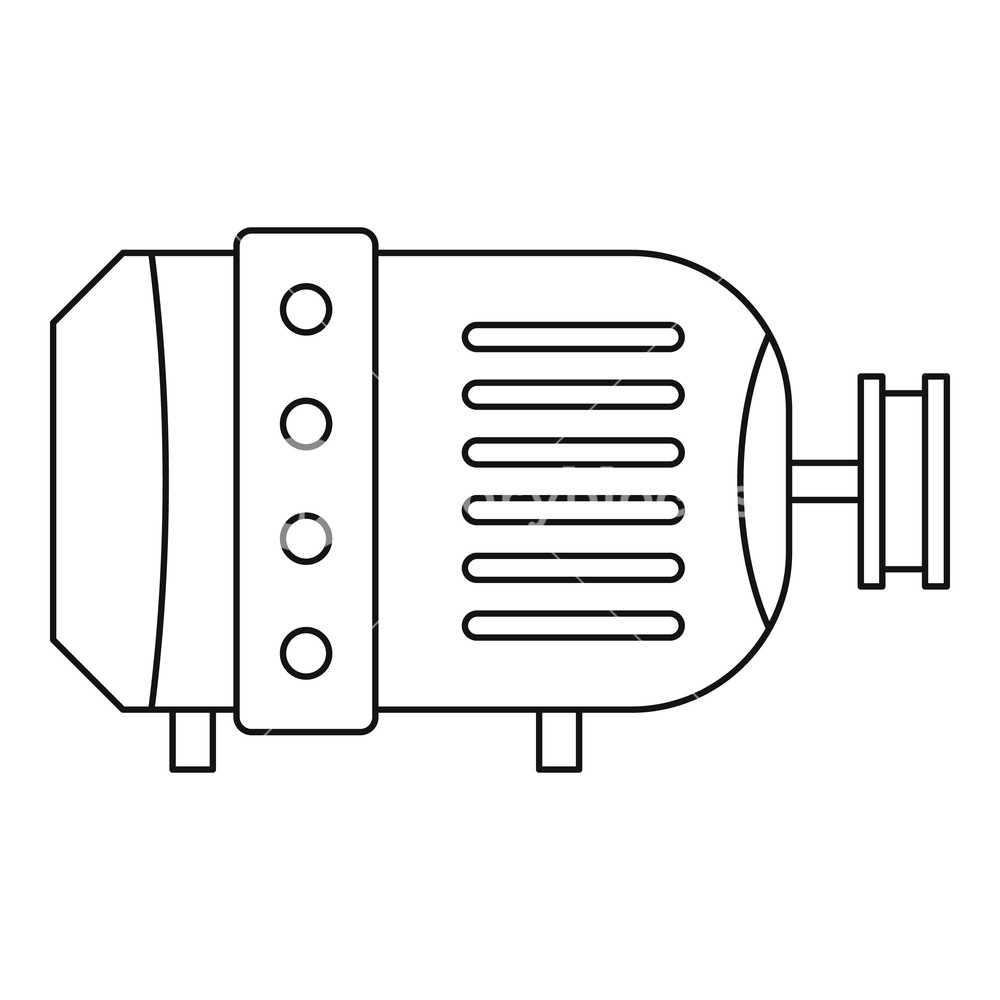 1000x1000 Electric Motor Icon Outline Illustration Of Electric Motor Vector