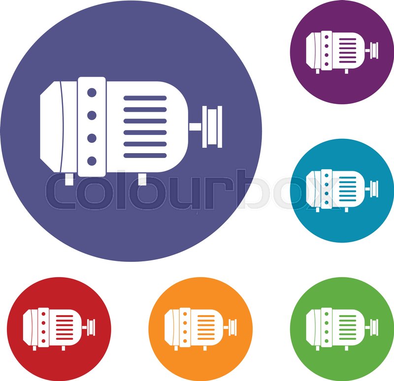 800x774 Electric Motor Icons Set In Flat Stock Vector Colourbox