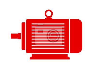 400x283 Red Electric Motor Icon On White Background Notebook Sticker