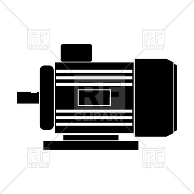 400x400 Electric Motor Black Color Icon Vector Image Of Industrial Tools