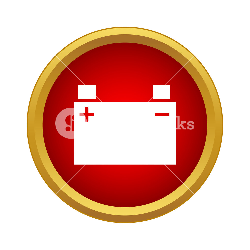 Machine Battery Icon In Simple Style In Red Circle Electric Power 1000x1000 Machine Battery Icon In Simple Style In Red Circle Electric Power