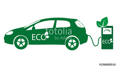 500x286 Electric Vehicle Icon Vector Ecology Nature Energy Protection