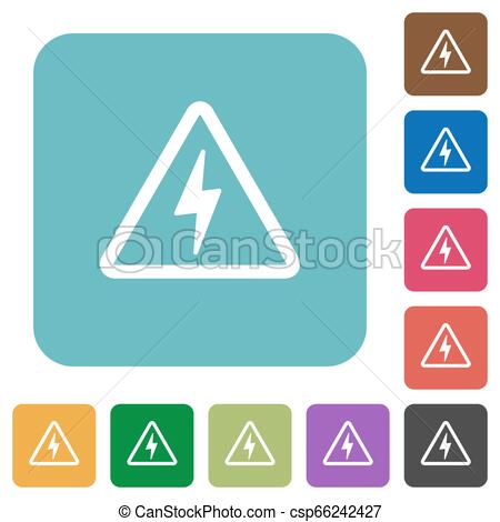 450x470 Danger Electrical Hazard Rounded Square Flat Icons Danger