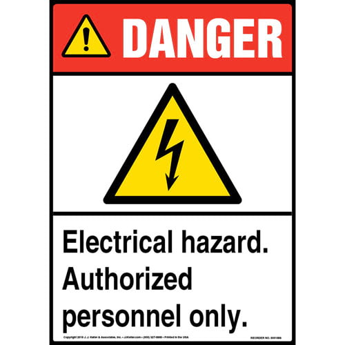 500x500 Danger Electrical Hazard, Authorized Personnel Only Sign