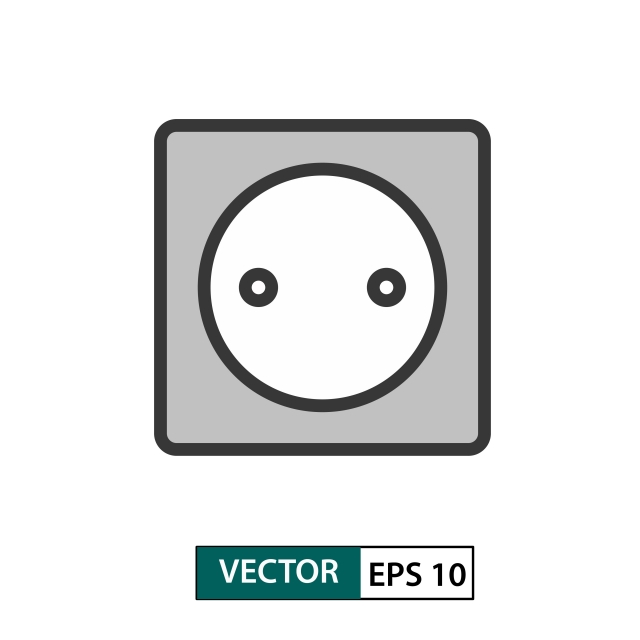640x640 Electrical Outlet Icon Colour Style Vector Illustration