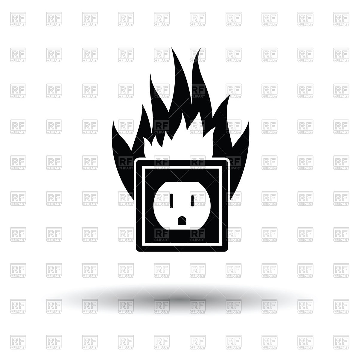 1200x1200 Electrical Outlet Fire Icon Vector Image Of Signs, Symbols, Maps