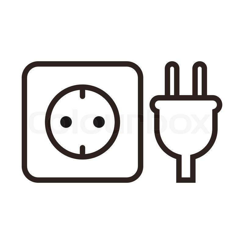 800x800 Plug And Socket Icon Isolated On White Stock Vector Colourbox