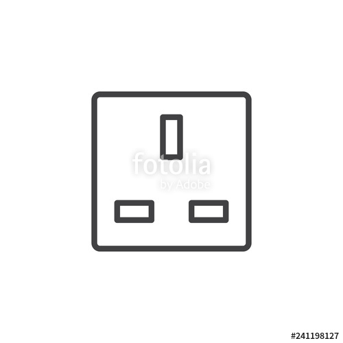 500x500 Type G Power Socket Outline Icon Linear Style Sign For Mobile