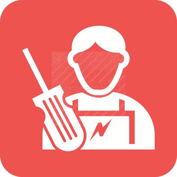 600x600 Electrician Flat Round Corner Icon